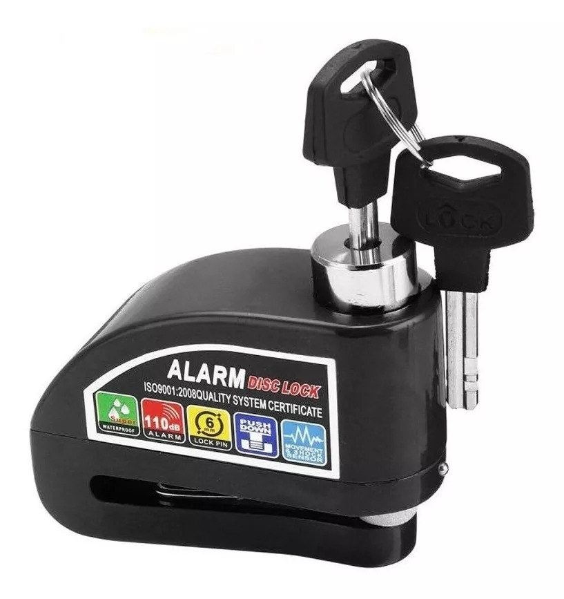 Candado Freno De Disco Con Alarma Moto